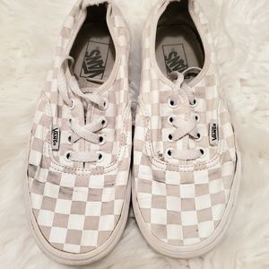 White checkerboard vans
